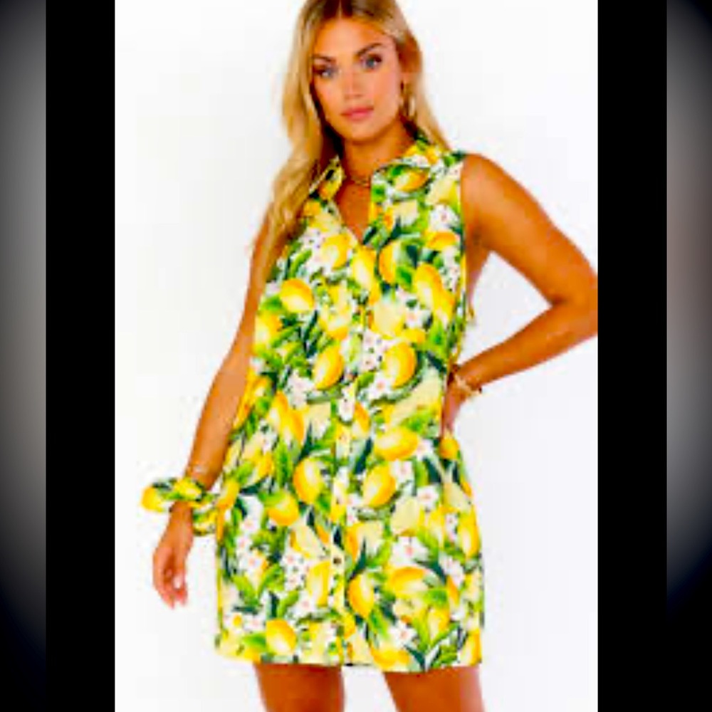 NWT Basic Button Up Citrus Stretch Mumu Dress - Size Small